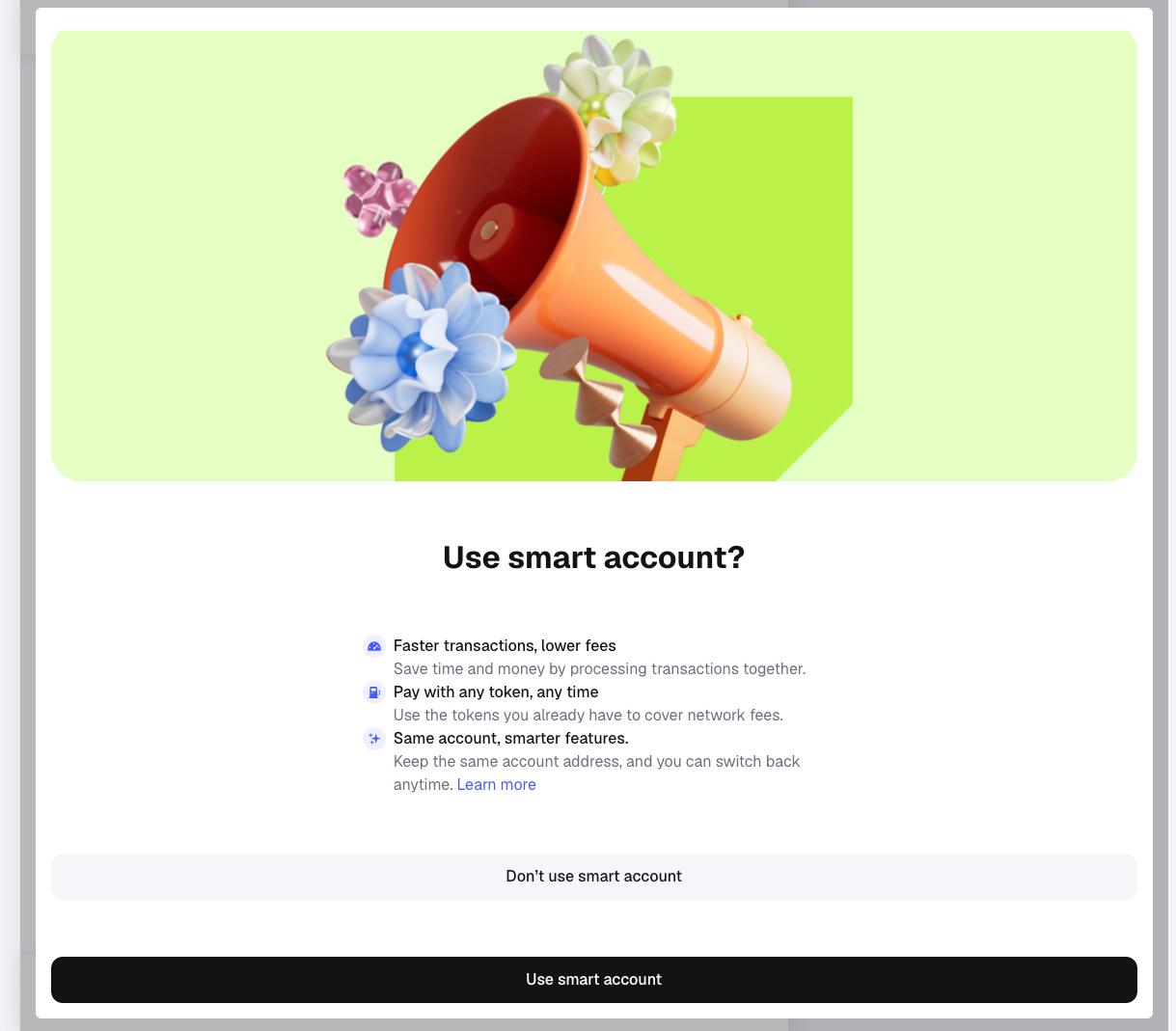 Smart account prompt