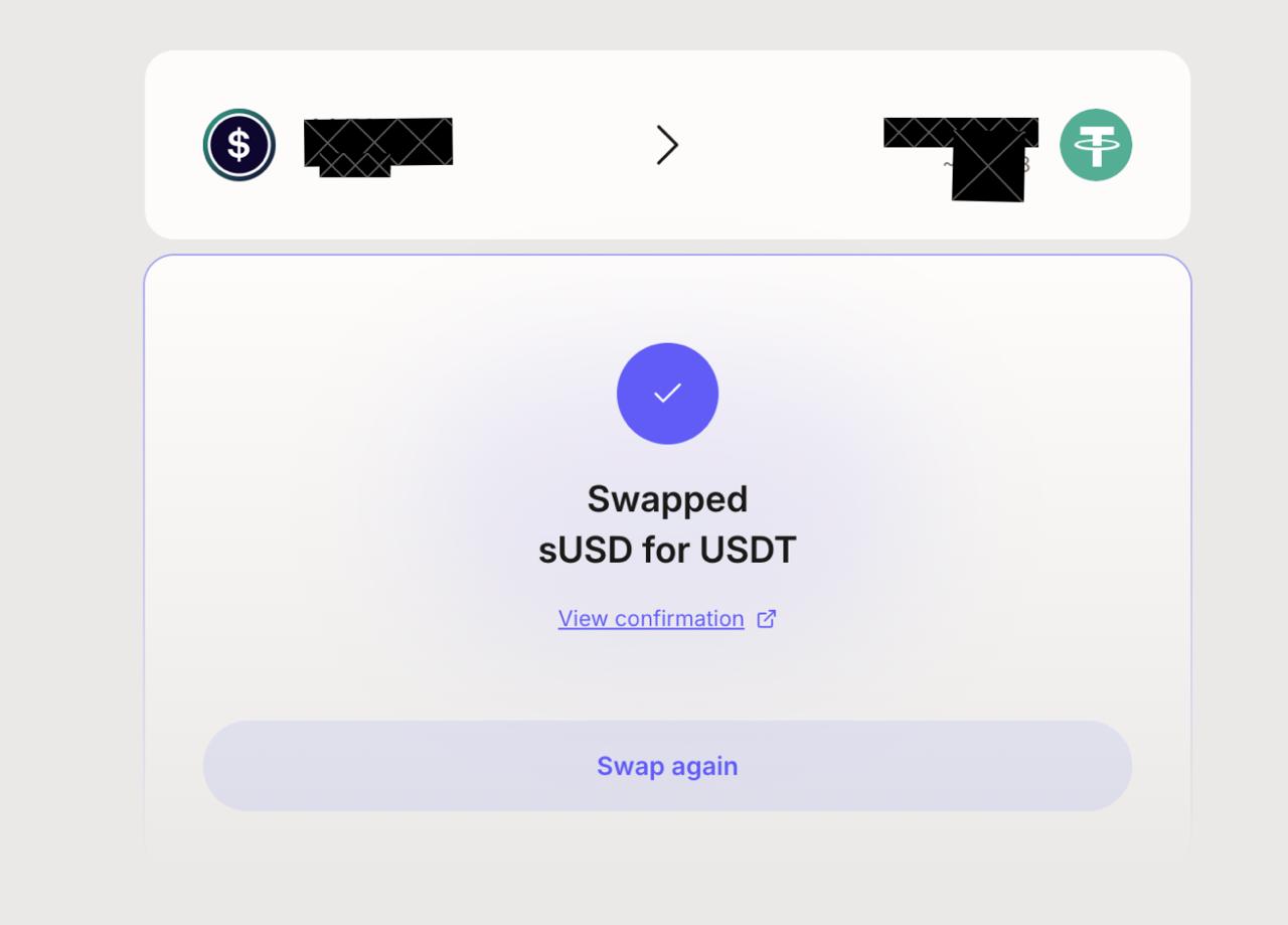 Successful swap
